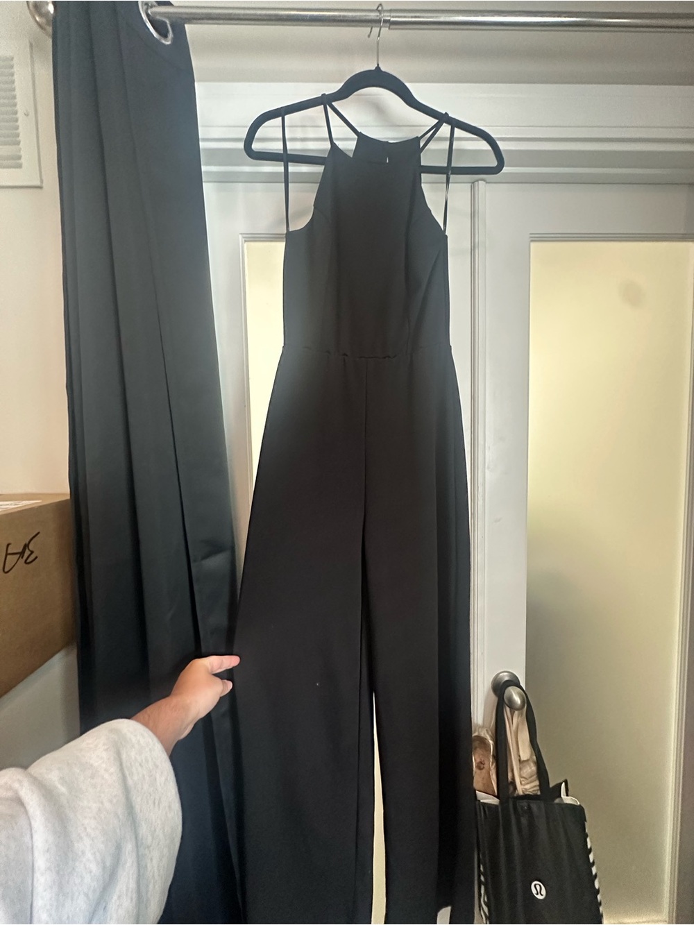 Lulu's Black Halter Wide-Leg Jumpsuit